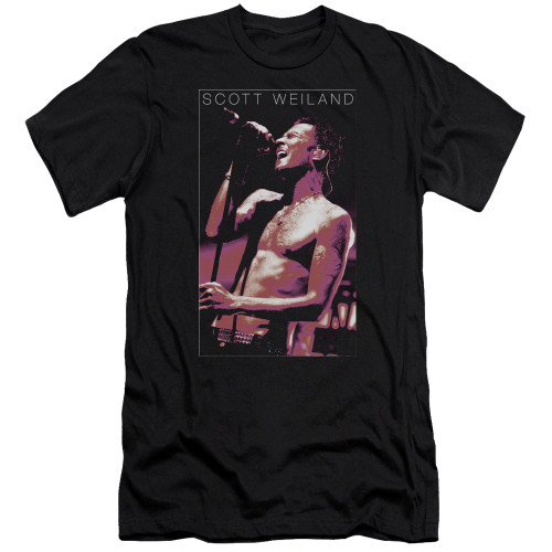 Scott Weiland Vocal Blast Premuim Canvas Adult Slim Fit T-Shirt Black