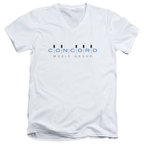 Concord Music Logo Adult V-Neck T-Shirt White