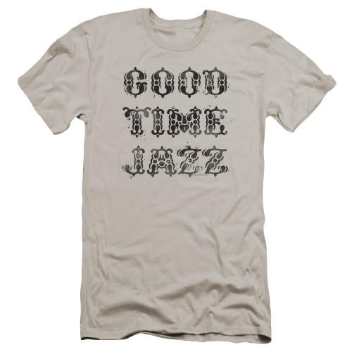 Good Time Jazz GTJ Vintage Premuim Canvas Adult Slim Fit T-Shirt Silver