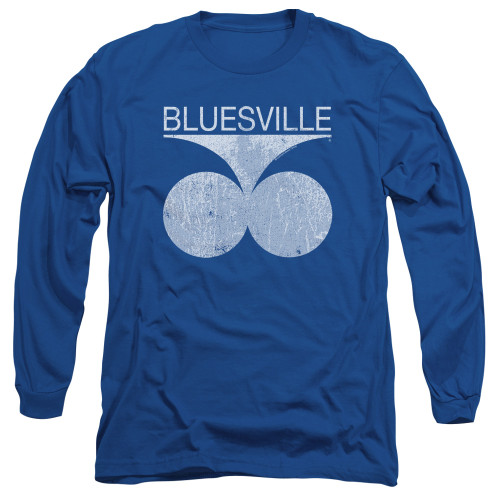 Bluesville Distressed Adult Long Sleeve T-Shirt Royal Blue
