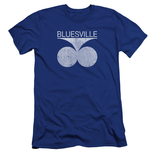 Bluesville Distressed Premuim Canvas Adult Slim Fit T-Shirt Royal Blue