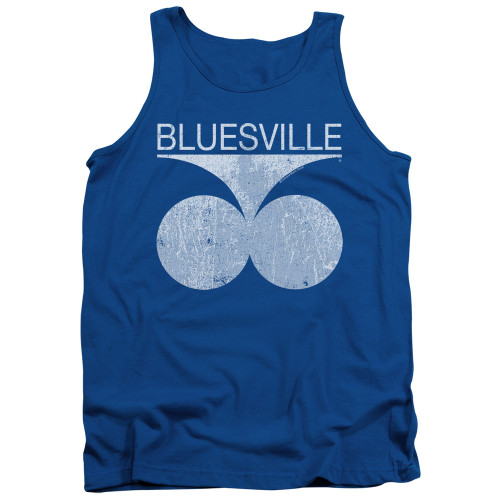 Bluesville Distressed Adult Tank Top T-Shirt Royal Blue