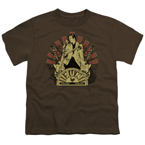 Sun Records Elvis Rising S/S Youth 18/1 T-Shirt Coffee