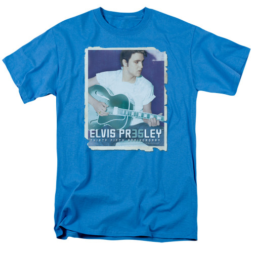 Elvis Presley 35 Guitar Adult 18/1 T-Shirt Turquoise