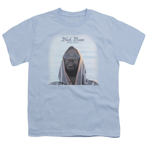 Isaac Hayes Black Moses Youth T-Shirt Light Blue
