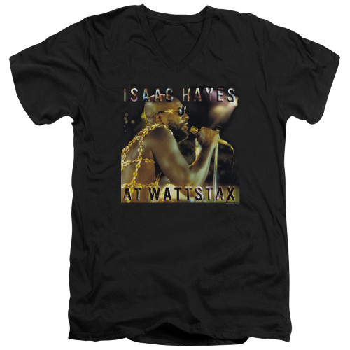 Isaac Hayes At Wattstax Adult V-Neck T-Shirt Black