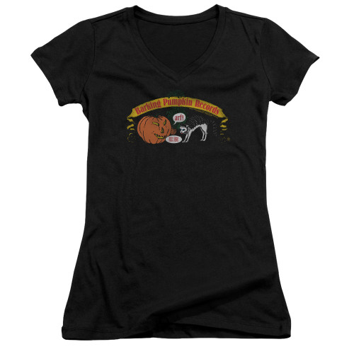 Frank Zappa Barking Pumpkin Junior Women's V-Neck T-Shirt Black