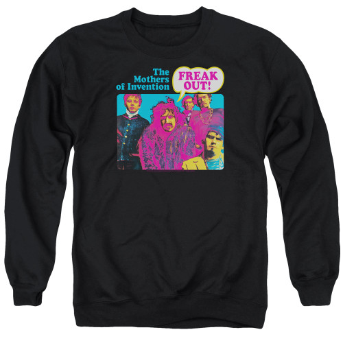 Frank Zappa Freak Out Adult Crewneck Sweatshirt Black