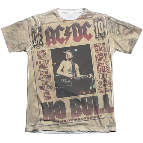 AC/DC No Bull Adult Sublimated T-Shirt White