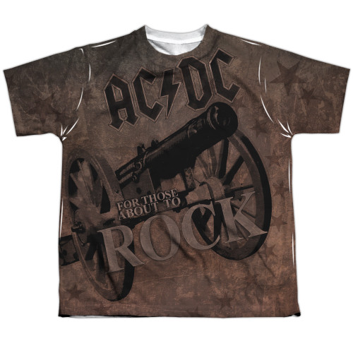 AC/DC We Salute You Youth Sublimated Crew T-Shirt White