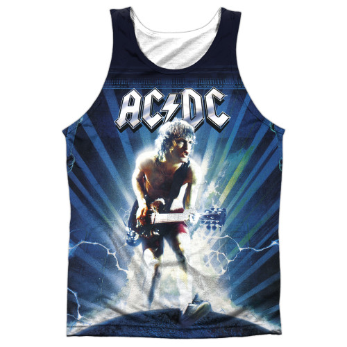 AC/DC Lightning Adult Sublimated Tank Top T-Shirt White