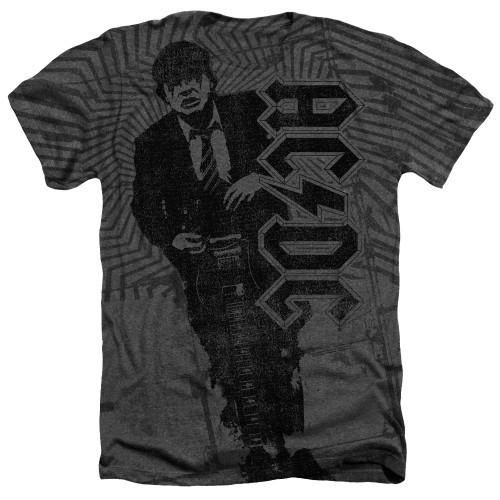 AC/DC Angus Adult Sublimated Heather T-Shirt Charcoal
