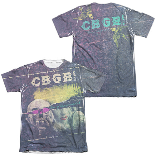 CBGB Torn (Front/Back Print) Adult Sublimated T-Shirt White