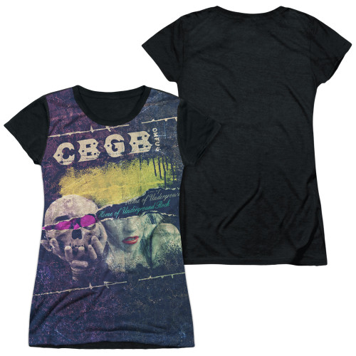 CBGB Torn Junior Women's Sublimated T-Shirt White