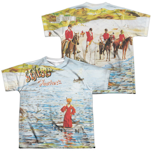 Genesis Foxtrot Cover (Front/Back Print) Youth Sublimated Crew T-Shirt White