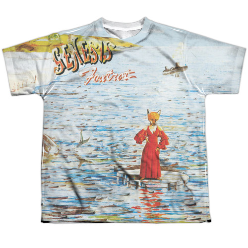 Genesis Foxtrot Cover Youth Sublimated Crew T-Shirt White