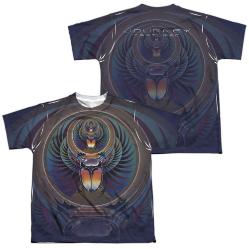 Journey Captured Sub (Front/Back Print) Youth Sublimated Crew T-Shirt White