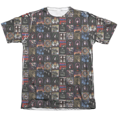 Kiss Album Covers Adult Sublimated T-Shirt White