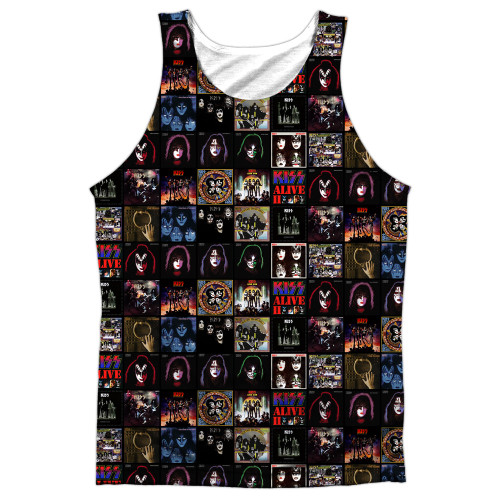 Kiss Album Covers Adult Sublimated Tank Top T-Shirt White
