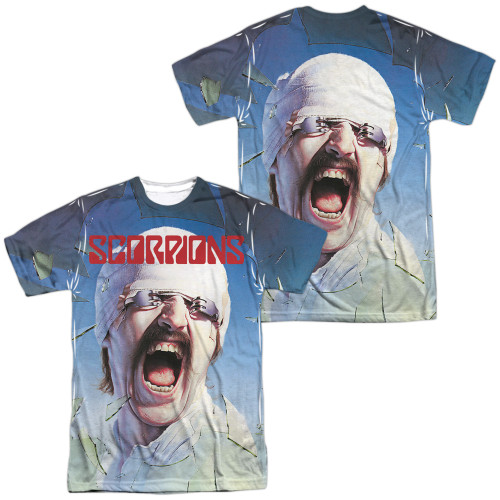 Scorpions Blackout (Front/Back Print) Adult Sublimated Crew T-Shirt White