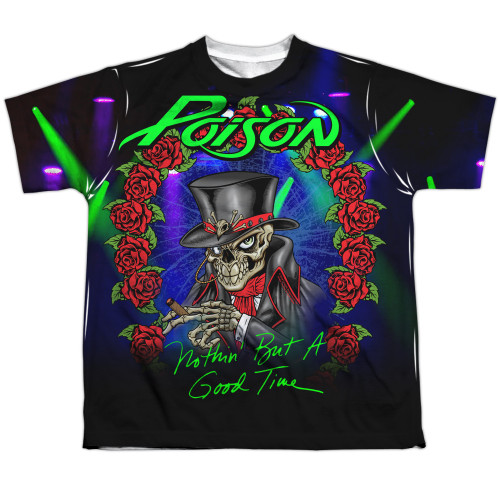 Poison Good Time Live Youth Sublimated Crew T-Shirt White