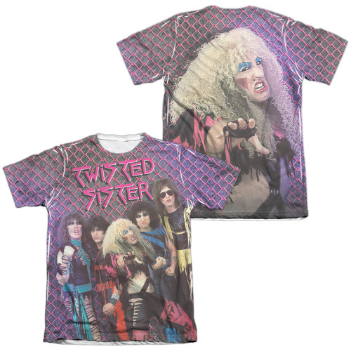 Twisted Sister Twisted 1984 (Front/Back Print) Adult Sublimated T-Shirt White