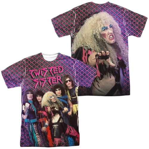 Twisted Sister Twisted 1984 (Front/Back Print) Adult Sublimated Crew T-Shirt White