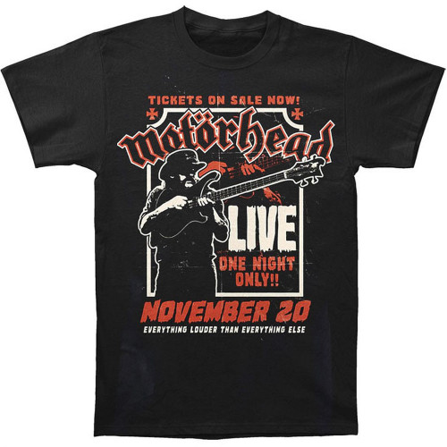 Motorhead Lemmy Fire Power Men's Black T-Shirt
