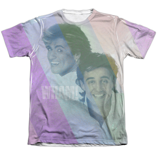 Wham Pastel Lines Adult Sublimated T-Shirt White