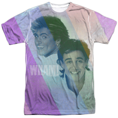 Wham Pastel Lines Adult Sublimated Crew T-Shirt White