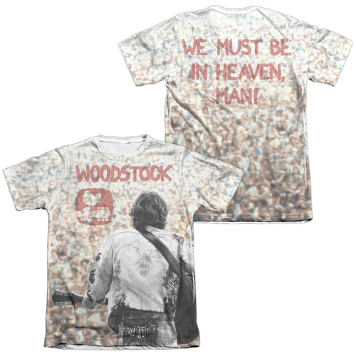 Woodstock Apart From The Crowd (Front/Back Print) Adult Sublimated T-Shirt White