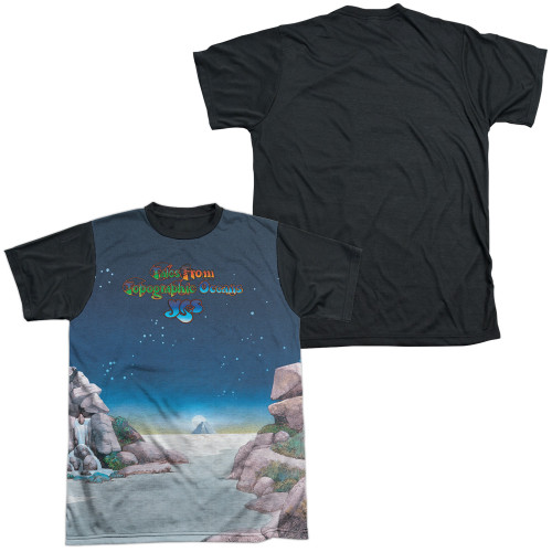 Yes Topographic Oceans Adult Sublimated T-Shirt White/Black