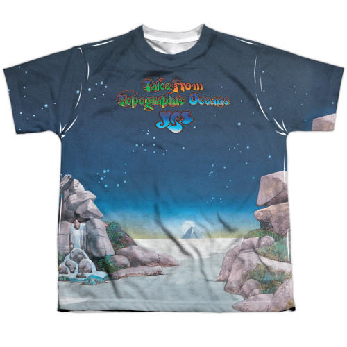 Yes Topographic Oceans Youth Sublimated Crew T-Shirt White