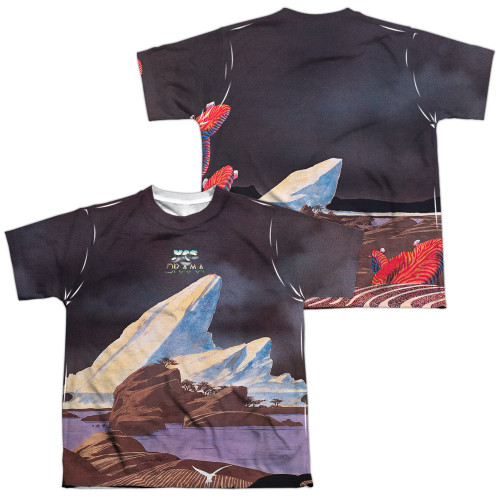 Yes Drama (Front/Back Print) Youth Sublimated Crew T-Shirt White