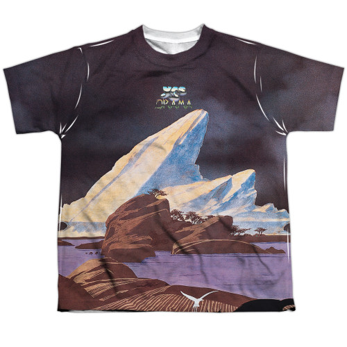 Yes Drama Youth Sublimated Crew T-Shirt White