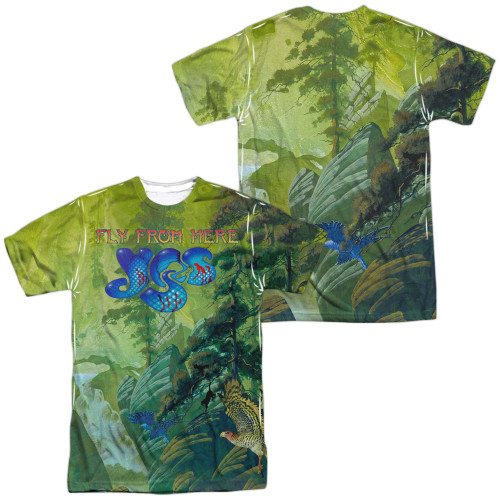 Yes Fly From Here (Front/Back Print) Adult Sublimated Crew T-Shirt White