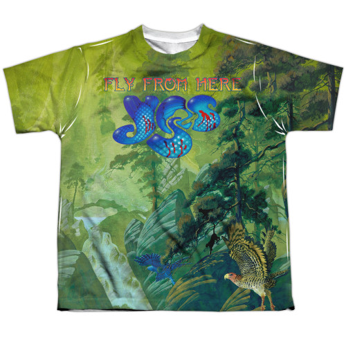 Yes Fly From Here Youth Sublimated Crew T-Shirt White