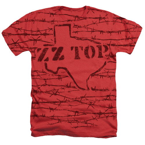 ZZ Top Texas Branded Adult Sublimated Heather T-Shirt Red