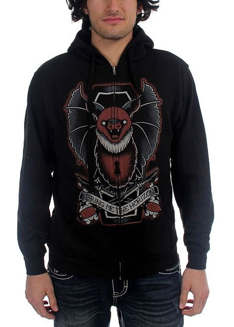 Bring Me The Horizon Black Bat Zip Hoodie Sweatshirt