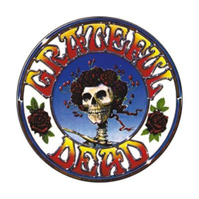 Grateful Dead Skull and Roses Logo Button Pin