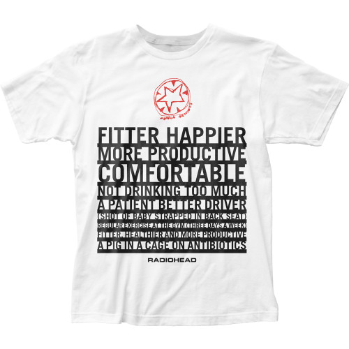 Radiohead Fitter Happier Classic Organic Fitted Jersey T-Shirt