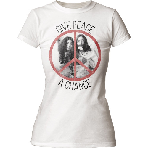 John Lennon Give Peace a Chance Classic Junior Women's T-Shirt