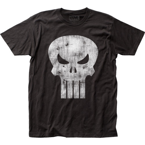 Punisher Distressed Logo Classic Fitted Jersey T-Shirt