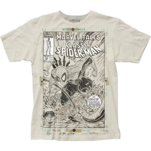 Spider-Man Cover Sketch Classic Big Print Subway T-Shirt