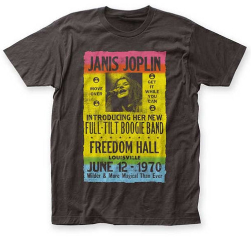 Janis Joplin Freedom Hall 1970 Poster Men's Black T-Shirt