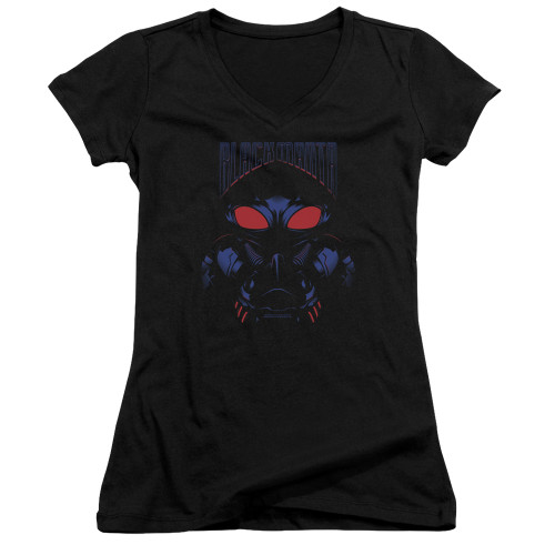 Aquaman Movie Black Manta Junior Women's V-Neck T-Shirt Black