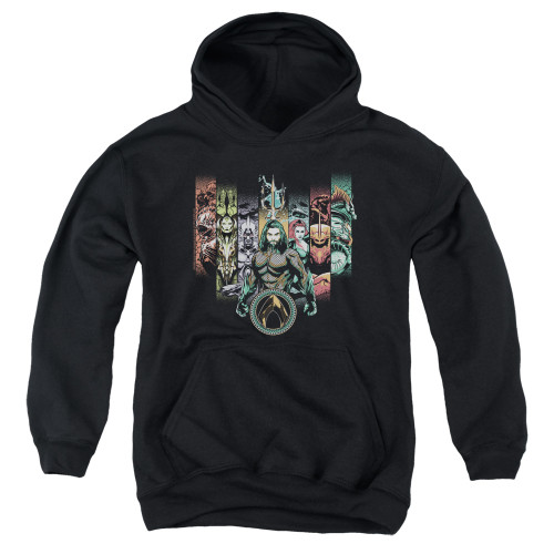 Aquaman Movie Unite The Kingdoms Youth Pullover Hoodie Sweatshirt Black