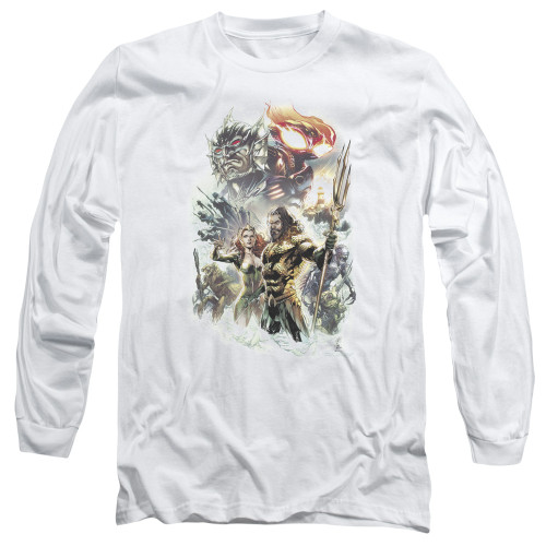 Aquaman Movie King Of Atlantis Long Sleeve Adult T-Shirt White