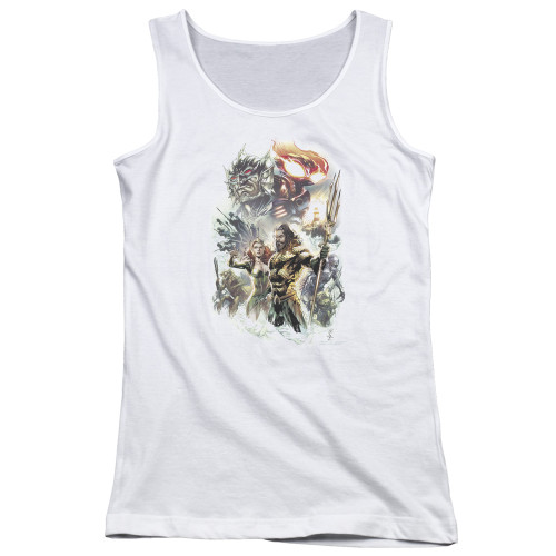 Aquaman Movie King Of Atlantis Junior Women's Tank Top T-Shirtwhite