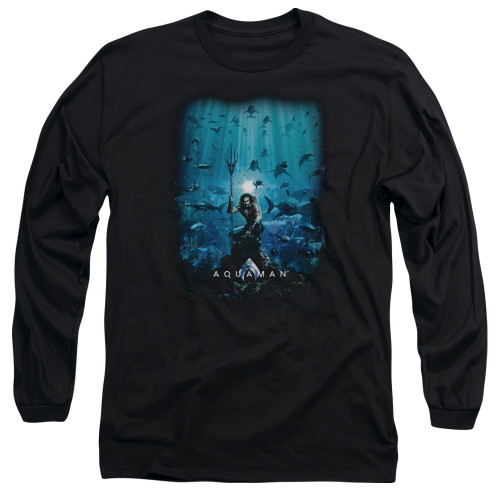 Aquaman Movie Poster Long Sleeve Adult T-Shirt Black